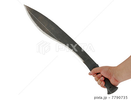 Old rusty machete handled isolated on white 7790735