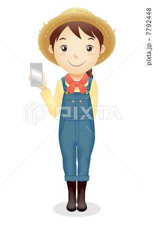 麦藁帽子の女性イラスト 麦藁帽子の女性イラスト 7792448