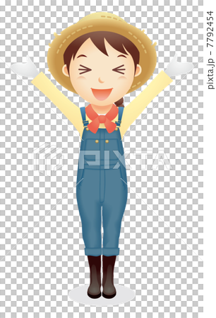 麦藁帽子の女性イラスト 麦藁帽子の女性イラスト 7792454