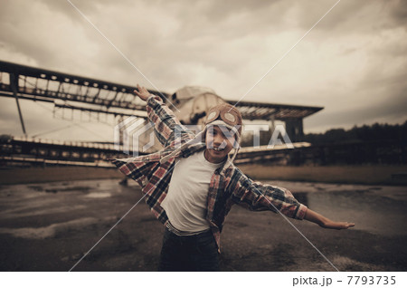 happy boy dreaming of being pilot happy boy dreaming of being pilot 7793735