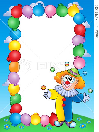 Party invitation frame with clown 4 7794000