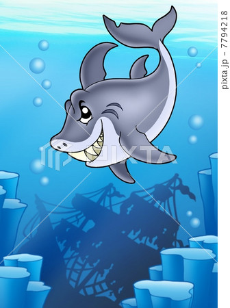 Shark with mysterious shipwreck Shark with mysterious shipwreck 7794218