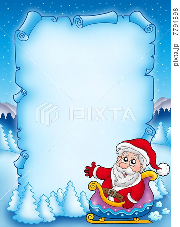 Christmas parchment with Santa Claus 3のイラスト素材 [7794398] - PIXTA