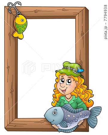 Wooden frame with fisherwoman Wooden frame with fisherwoman 7794938