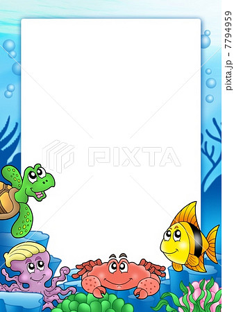 Frame with various sea animals 7794959