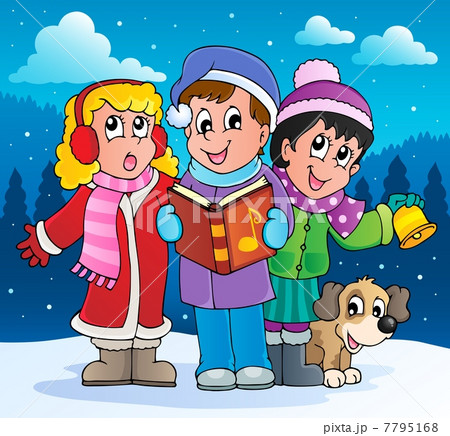Christmas carol singers theme 2 7795168