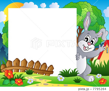 Frame with Easter bunny theme 1 7795264