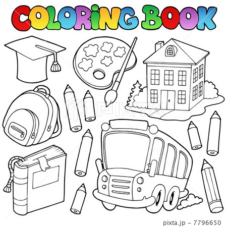 Coloring book school cartoons 9 7796650