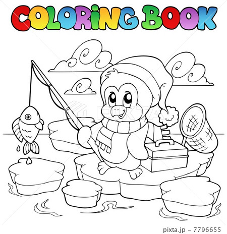 Coloring book fishing penguin Coloring book fishing penguin 7796655