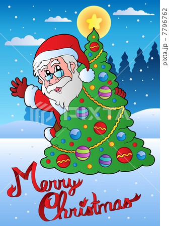 Merry Christmas card with Santa 1 7796762