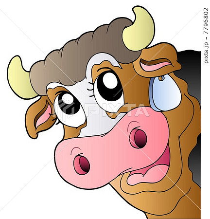 Cartoon lurking cow 7796802