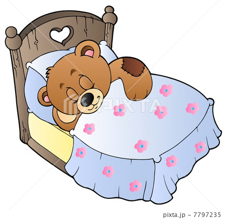 Cute sleeping teddy bear 7797235
