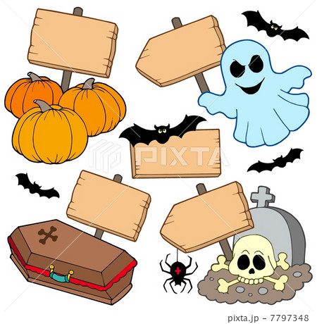 Halloween wooden signs collection 7797348