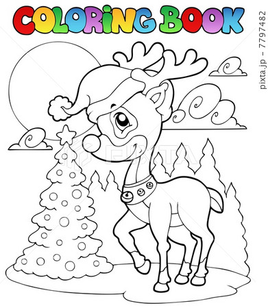 Coloring book Christmas deer 1 7797482