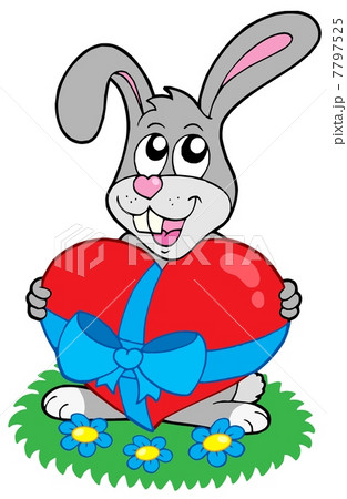 Valentine rabbit with heart 7797525