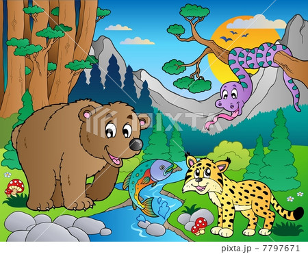 Forest scene with various animals 9 7797671