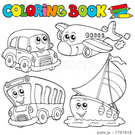 Coloring book with various vehicles 7797818