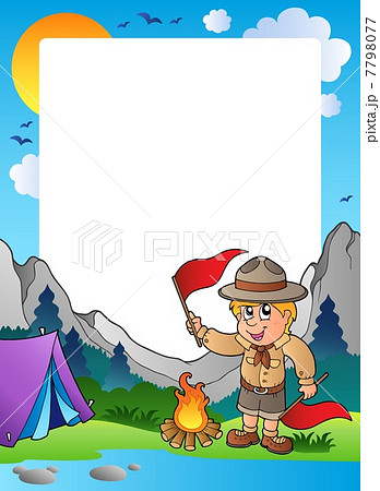 Summer frame with scout theme 5 7798077
