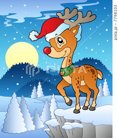 Scene with Christmas deer 1 7798103