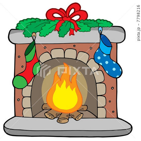 Christmas fireplace with stockings 7798216