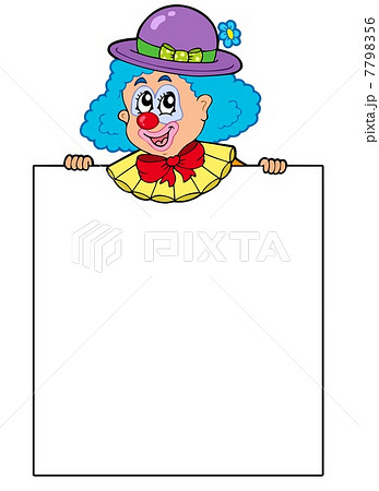 Clown holding blank board 7798356