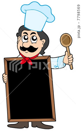 Chef holding blackboard Chef holding blackboard 7798569