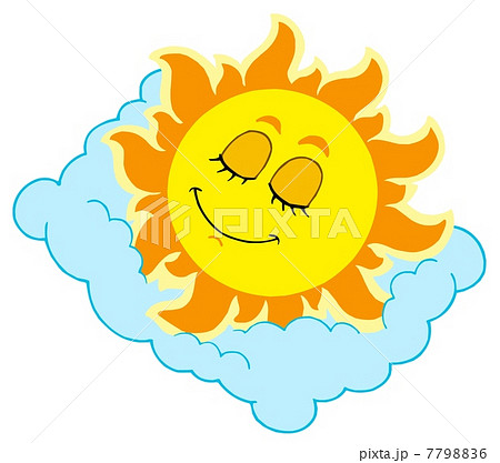 Sleeping Sun on cloudy pillow 7798836