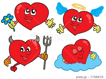 Cartoon hearts collection Cartoon hearts collection 7798970