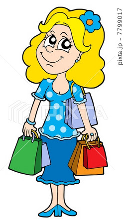 Blond shopping girl vector illustration Blond shopping girl vector illustration 7799017