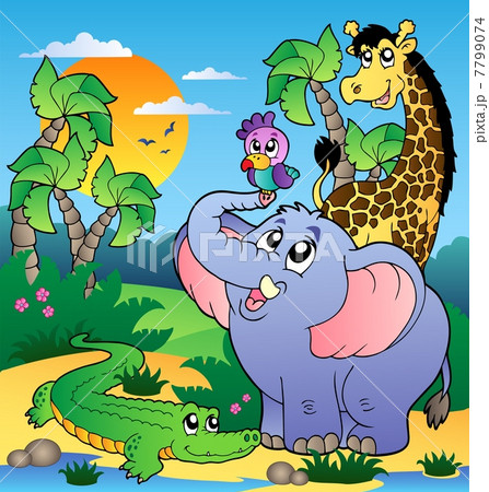 African scenery with animals 2 African scenery with animals 2 7799074