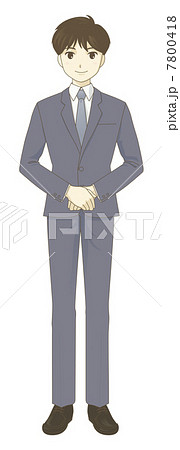スーツの男性 立ち姿1のイラスト素材