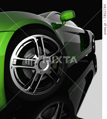 Closeup of wheels of machine on black 7802784