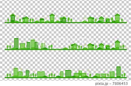 緑の色の街並み 7806453