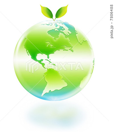 地球エコイメージ　双葉と地球　アメリカ大陸 7806488