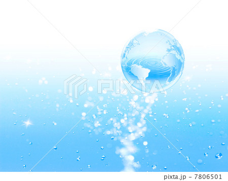 地球エコイメージ　水飛沫と水の地球 7806501