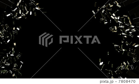 Pieces of broken or Shattered glass over black Pieces of broken or Shattered glass over black 7808470