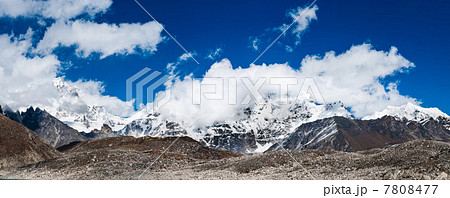 Himalaya: landscape panorama of Mountain peaks 7808477
