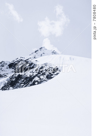 Snowed mountain summit and rocks in Himalaya 7808480