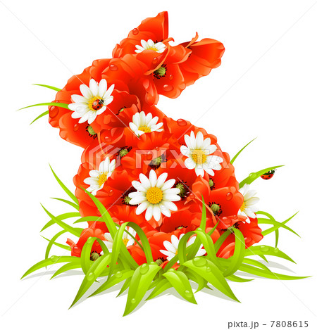 Vector spring flowers in the shape of Easter Rabbit Vector spring flowers in the shape of Easter Rabbit 7808615