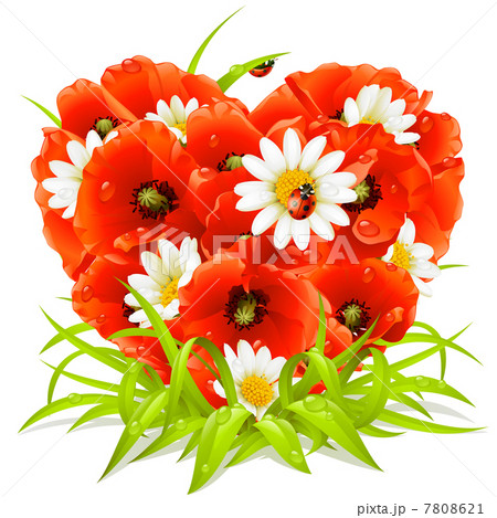 Vector spring flowers in the shape of Heart 7808621