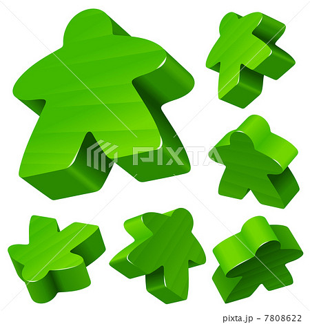 Green wooden Meeple vector set isolated on white Green wooden Meeple vector set isolated on white 7808622