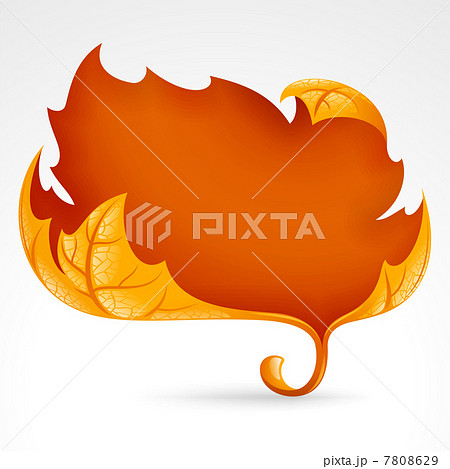 Autumnal frame in the shape of fallen leaf Autumnal frame in the shape of fallen leaf 7808629