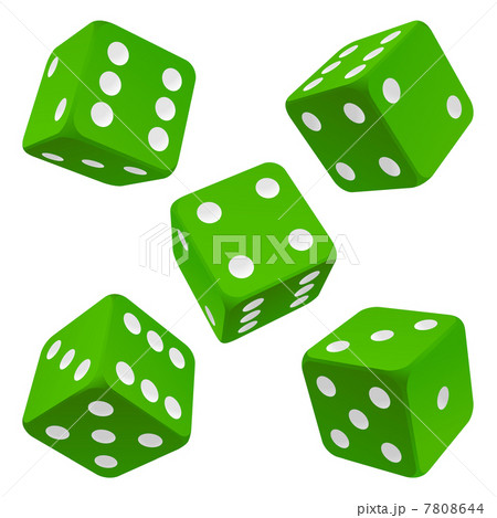 Green dice set. Vector icon 7808644
