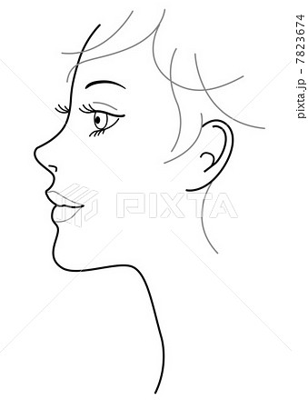 女性 横顔 イラストのイラスト素材 7823674 Pixta
