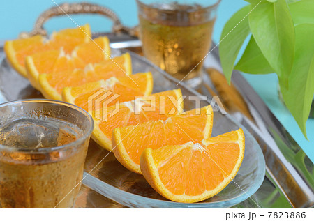 スマイルカットのオレンジの写真素材 736