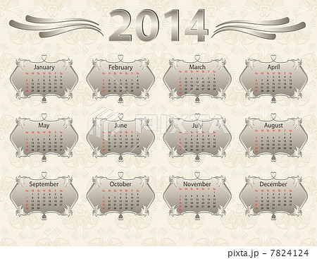 2014 calendar year in vintage style 2014 calendar year in vintage style 7824124