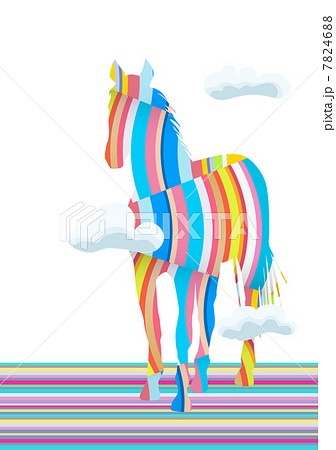 年賀状テンプレート　2014年 午年 7824688