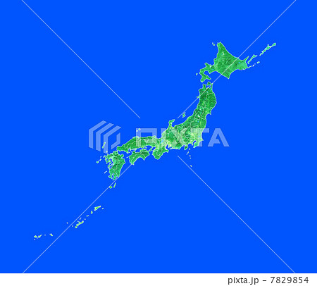 青い海の日本地図・白地図 青い海の日本地図・白地図 7829854