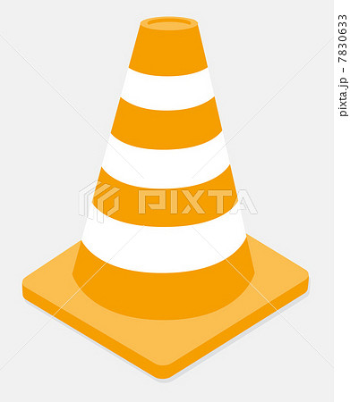 Orange and white striped traffic cone 7830633
