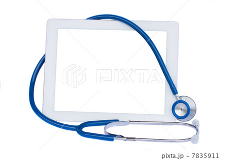 medical tablet and blue stethoscope medical tablet and blue stethoscope 7835911